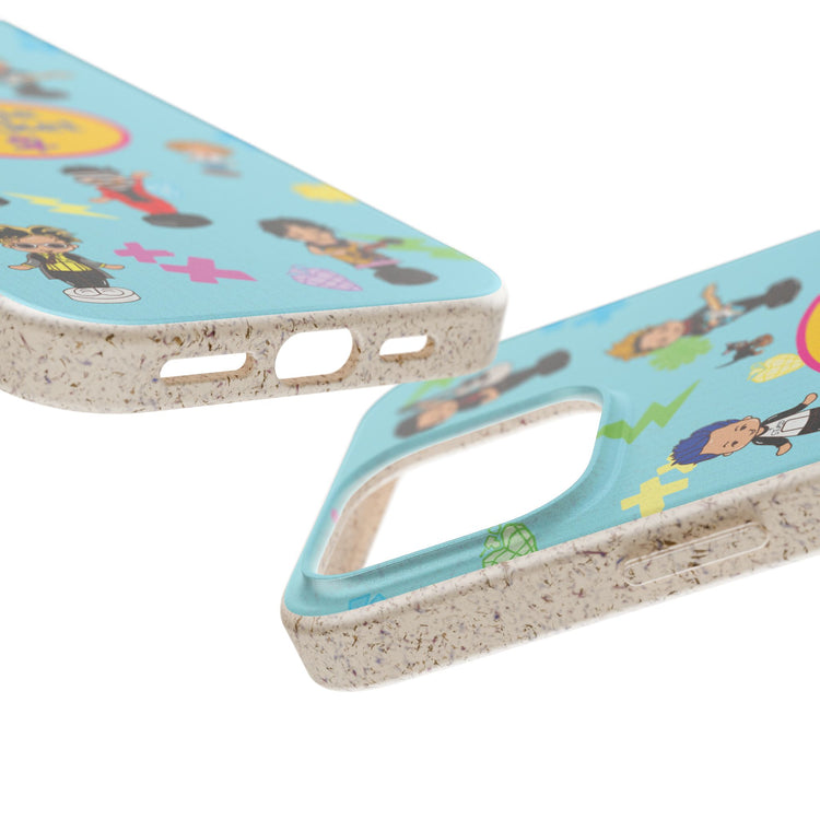 Biodegradable Phone Case - Billie Pocket Design with Colorful Characters