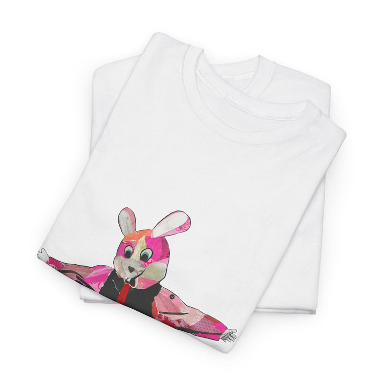 Hey Ho! Punk Bunny Graphic Organic T-Shirt - Fun & Quirky Tee for Punk Rockers