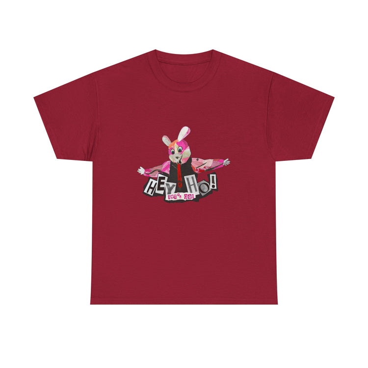 Hey Ho! Punk Bunny Graphic Organic T-Shirt - Fun & Quirky Tee for Punk Rockers