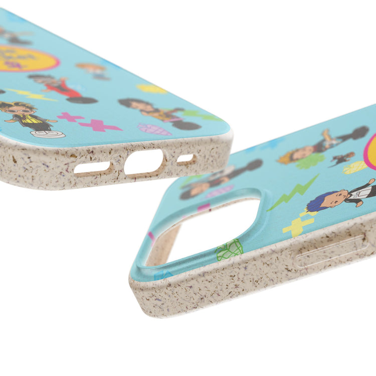 Biodegradable Phone Case - Billie Pocket Design with Colorful Characters