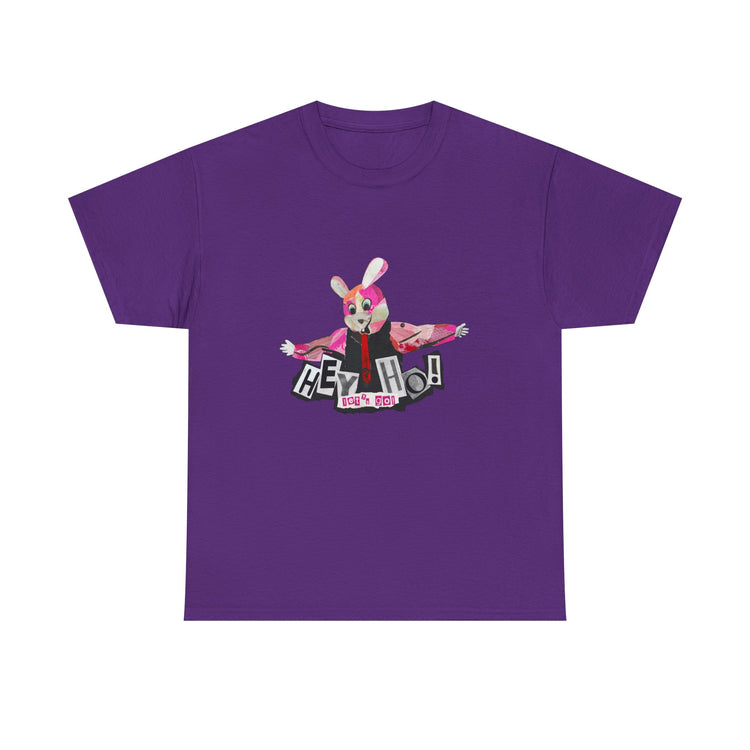 Hey Ho! Punk Bunny Graphic Organic T-Shirt - Fun & Quirky Tee for Punk Rockers