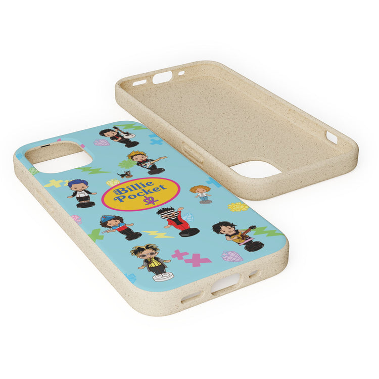 Biodegradable Phone Case - Billie Pocket Design with Colorful Characters