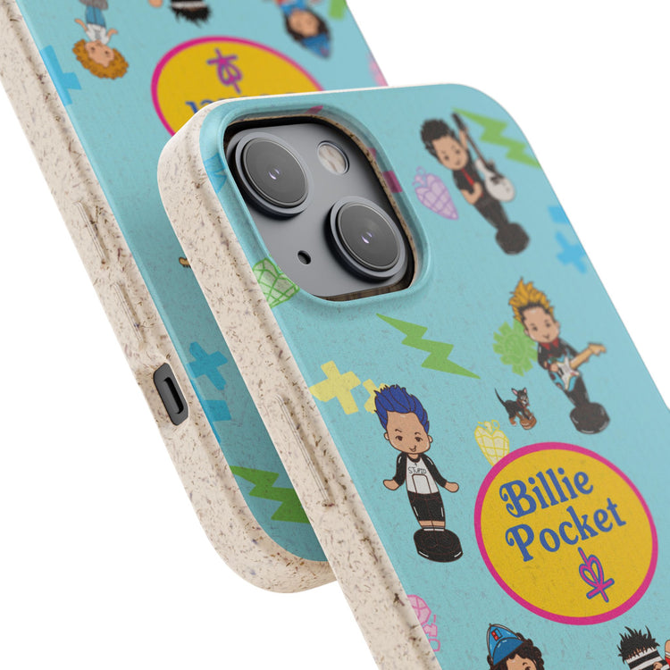 Biodegradable Phone Case - Billie Pocket Design with Colorful Characters