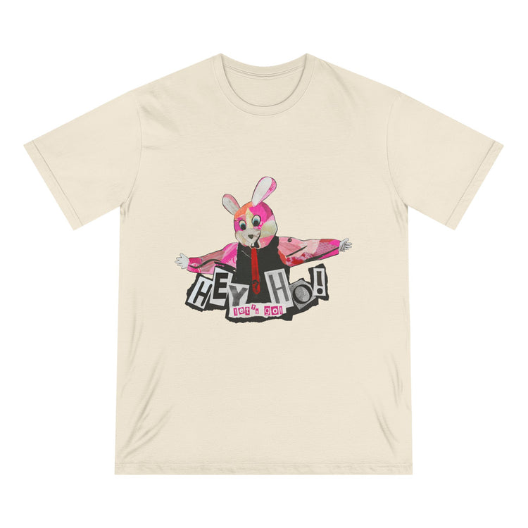 Hey Ho! Punk Bunny Graphic Organic T-Shirt - Fun & Quirky Tee for Punk Rockers