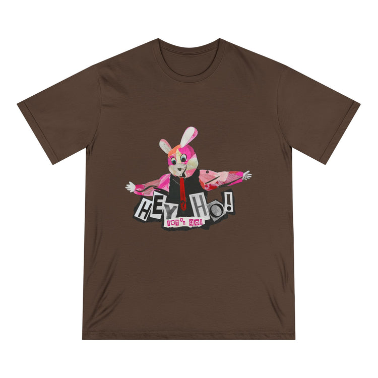 Hey Ho! Punk Bunny Graphic Organic T-Shirt - Fun & Quirky Tee for Punk Rockers