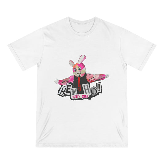 Hey Ho! Punk Bunny Graphic Organic T-Shirt - Fun & Quirky Tee for Punk Rockers