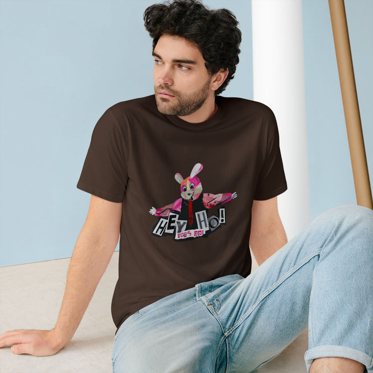 Hey Ho! Punk Bunny Graphic Organic T-Shirt - Fun & Quirky Tee for Punk Rockers