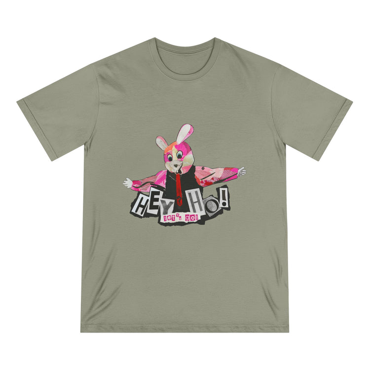 Hey Ho! Punk Bunny Graphic Organic T-Shirt - Fun & Quirky Tee for Punk Rockers