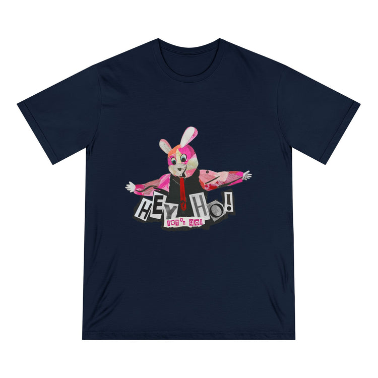 Hey Ho! Punk Bunny Graphic Organic T-Shirt - Fun & Quirky Tee for Punk Rockers